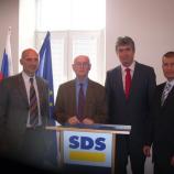 Dimitrij Kovačič, prof. dr. Janko Kos, dr. Milan Zver in Dragutin Mate